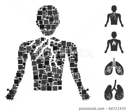 Square Chest Cancer Icon Vector Collage 68721435