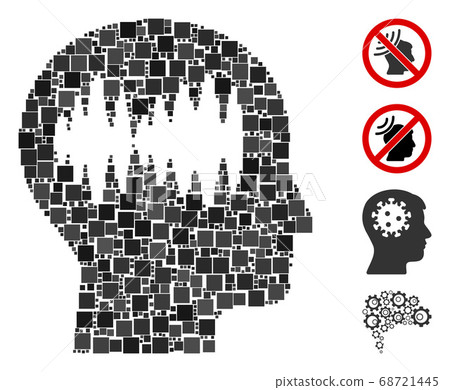 Square Brain Waves Icon Vector Mosaic Square Brain Waves Icon Vector Mosaic 68721445