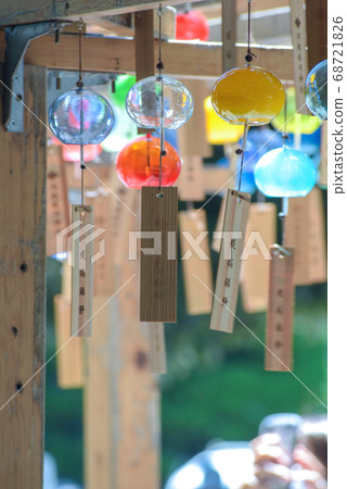 Colorful wind chimes that color summer 68721826