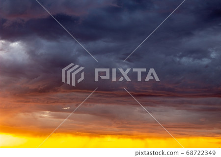 Very beautiful sunset in the city or village. Very beautiful sunset in the city or village. 68722349