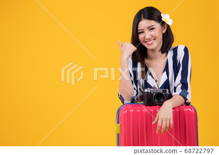Tourist woman in summer casual clothes.Asian Tourist woman in summer casual clothes.Asian 68722797