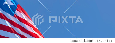 3D rendering of the national flag of Liberia waving in the wind 68724144