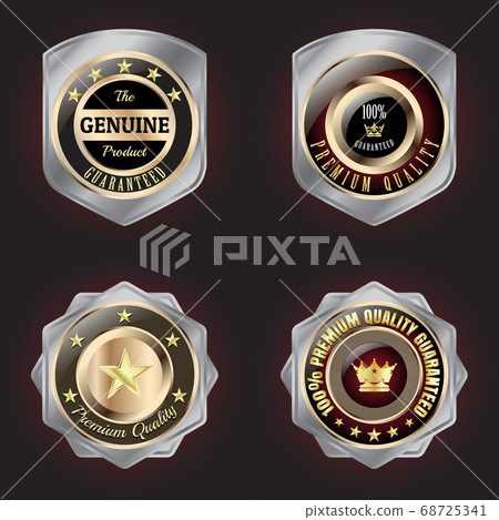 Set of Golden-Silver Premium Quality badge 68725341
