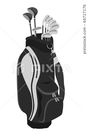 帶來給高爾夫球場的一個黑色小型運車袋子的例證。 68727176