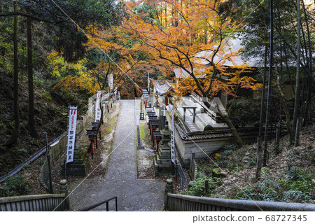 俯瞰京都市左京區谷木山峰庭園的樓梯 照片素材 圖片 圖庫