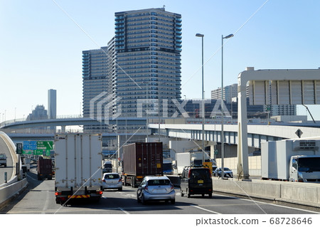 View around Ariake JCT on the Shuto Expressway Wangan Line View around Ariake JCT on the Shuto Expressway Wangan Line 68728646