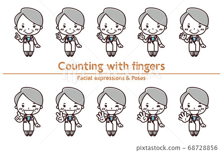 Facial expression and pose / Hand sign / Female doctor Facial expression and pose / Hand sign / Female doctor 68728856
