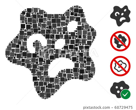 Square Amoeba Icon Vector Collage 68729475