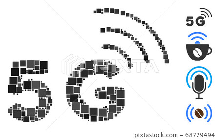 Square 5G Icon Vector Mosaic Square 5G Icon Vector Mosaic 68729494