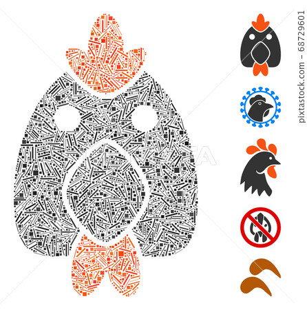 Hatch Collage Chicken Icon Hatch Collage Chicken Icon 68729601