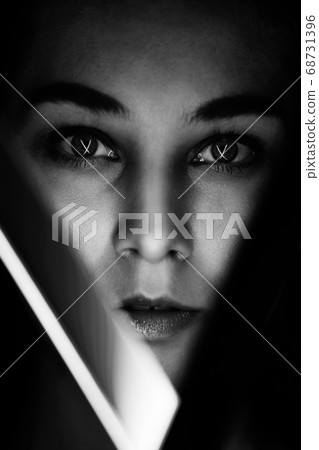 face in neon light face in neon light 68731396