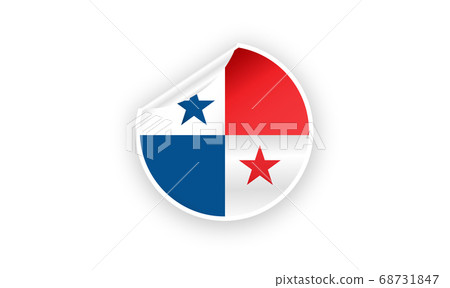 Panama Flag Label style   illustration,textured background, Symbols of Panama - Vector 68731847