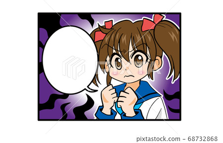 一個女孩的漫畫在雙尾的水手服 68732868