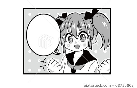 一個女孩的漫畫在雙尾的水手服 68733802