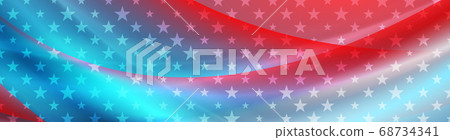 USA colors and stars abstract bright wavy 68734341