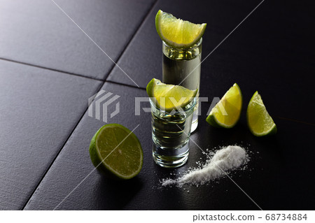 tequila , lime and salt 68734884