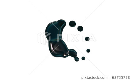 Abstract dark green bubbles on white. 3D illustration. Abstract dark green bubbles on white. 3D illustration. 68735758