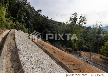 Slope retention engineering to prevent soil Slope retention engineering to prevent soil 68735789