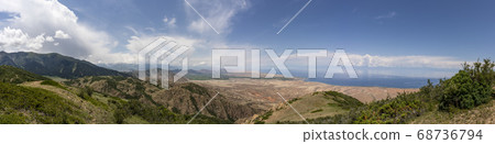 Panorama Lake Issyk Kul Kyrgyzstan 68736794