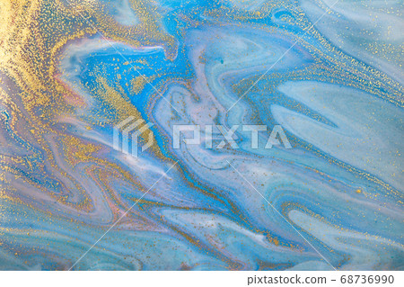 Marbled blue abstract wave background in ocean style. Marbled blue abstract wave background in ocean style. 68736990