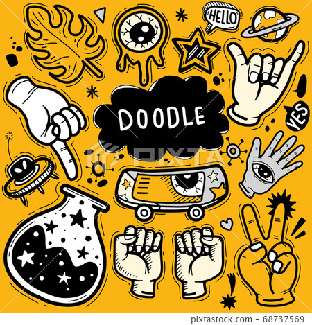 Hand Drawn Vector Illustration of Doodle set Hand Drawn Vector Illustration of Doodle set 68737569