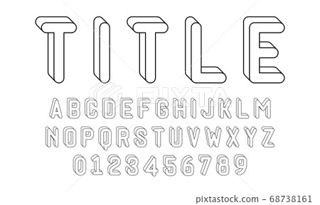 Set of alphabets font letters and numbers 68738161