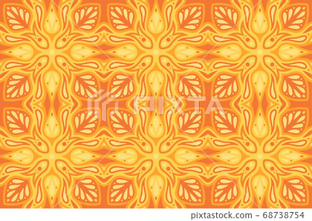 Orange art with hot flaming seamless pattern 68738754