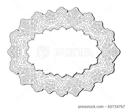 Art for coloring book with linear eastern pattern 68738767