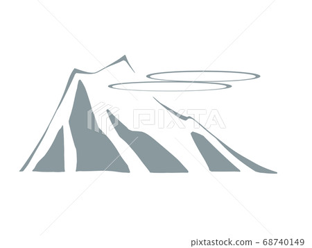 Silhouette design style cloud and mountain (white background) 68740149