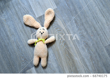 Plush rabbit cute toy animal bunny on background. Plush rabbit cute toy animal bunny on background. 68740175