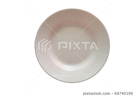 White plate food dish top view on white White plate food dish top view on white 68740199