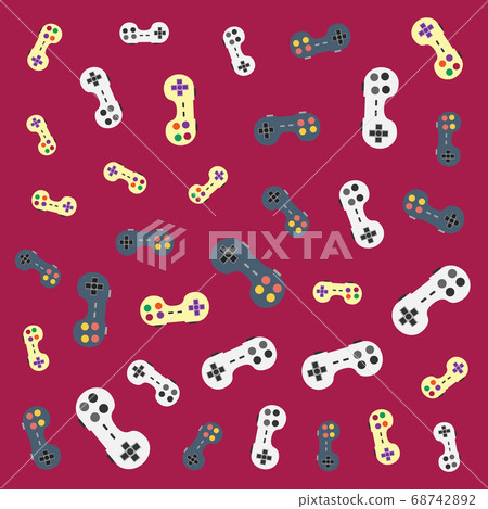 Game Pad icons Seamless Pattern design. Different colors. Stock vector illustration Game Pad icons Seamless Pattern design. Different colors. Stock vector illustration 68742892