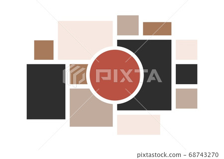 Moodboard layout. Photo frames mosaic minimalist template, collage grid arrangement for presentation. Vector photo album page 68743270