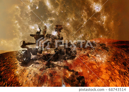 Curiosity rover. Planet Mars. Elements of this image furnished by NASA. Curiosity rover. Planet Mars. Elements of this image furnished by NASA. 68743514