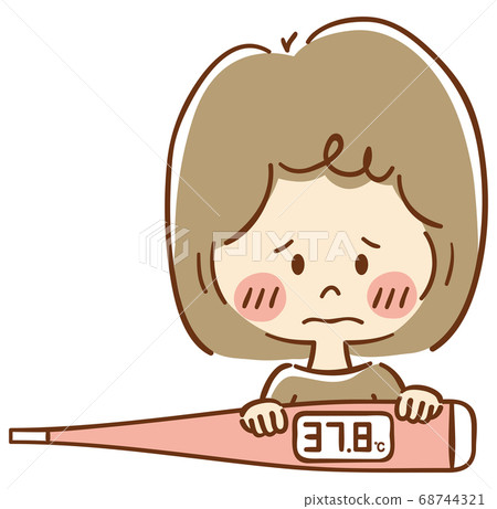 A woman with a thermometer 68744321