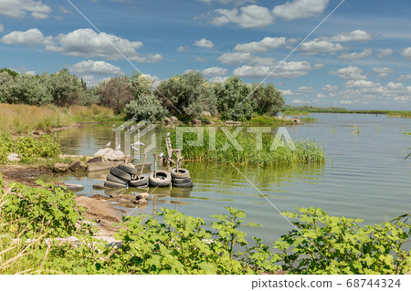 Dniester Estuary in Shabo, Ukraine. Dniester Estuary in Shabo, Ukraine. 68744324