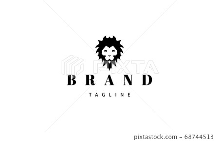 Vector logo on which an abstract image of a lion's head. 68744513