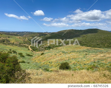 Aerial view of Los Penasquitos Canyon Preserve, San Diego 68745326