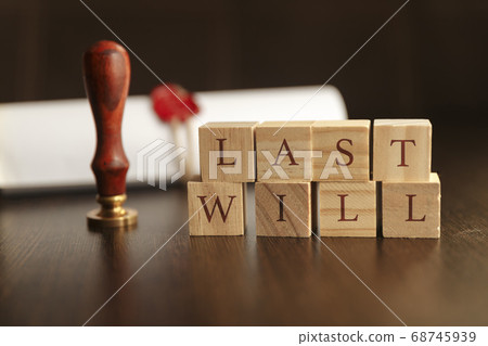 splotchy retro effect on photo concept last will and testament 68745939