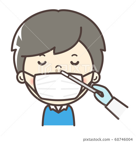 A boy who does an influenza test (PCR test) antibody test A boy who does an influenza test (PCR test) antibody test 68746004