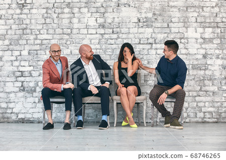 Human Resources Interview Recruitment Job Concept. People are waiting in line for job interviews Human Resources Interview Recruitment Job Concept. People are waiting in line for job interviews 68746265