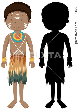 Set of people of African tribes character with its 68746895