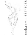 Ballet dancer. Sketch silhouette. tradional art illustration 68748068