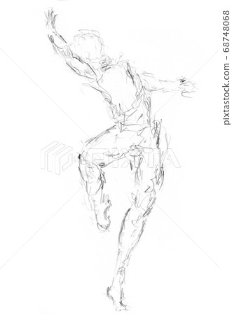 Ballet dancer. Sketch silhouette. tradional art illustration 68748068