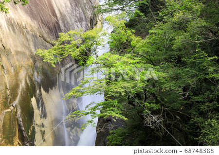 山梨縣著名的岩石松泉峽夏季(多雲) 山梨縣著名的岩石松泉峽夏季(多雲) 68748388