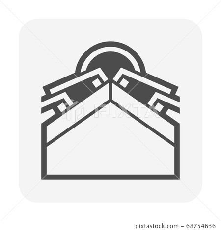 Detailing of roof tile and wood structure for 68754636