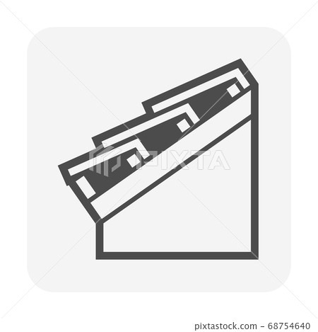 Roof tile and roof structure for house vector icon 68754640