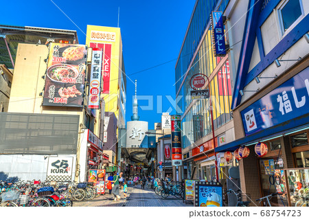 Tokyo cityscape in Japan View of New Nakamise in Asakusa and Tokyo Sky Tree Tokyo cityscape in Japan View of New Nakamise in Asakusa and Tokyo Sky Tree 68754723