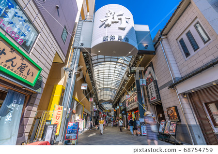Tokyo cityscape in Japan Overlooking the new Nakamise in Asakusa, Tokyo Tokyo cityscape in Japan Overlooking the new Nakamise in Asakusa, Tokyo 68754759