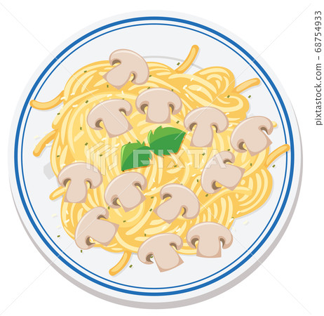 Aerial view of food on plate Aerial view of food on plate 68754933